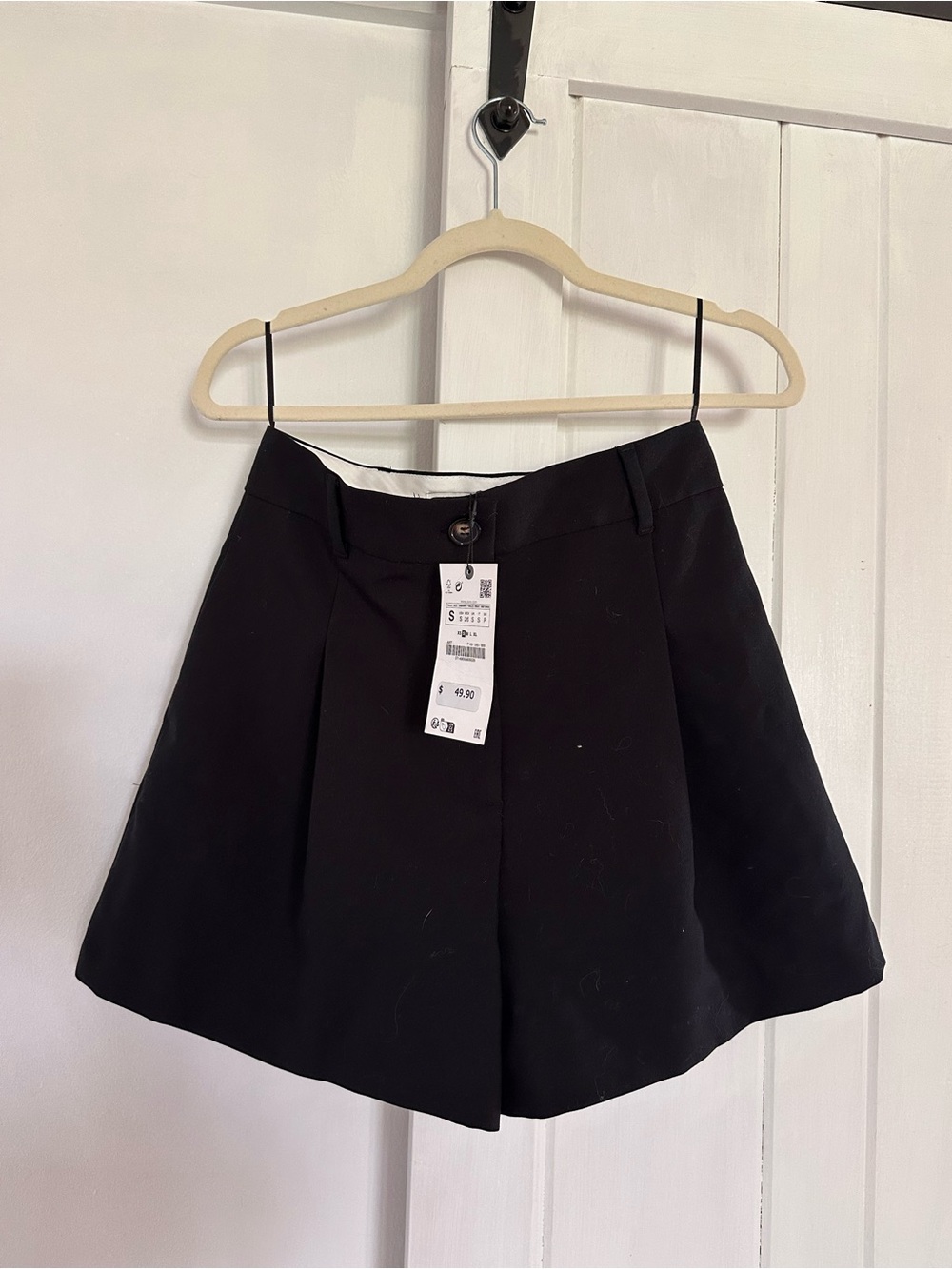 Zara Black Pleated Skort with Tailored Waist